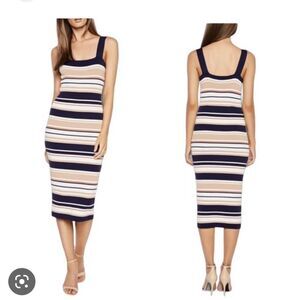 Bardot Stretch Knit Square Neck Midi